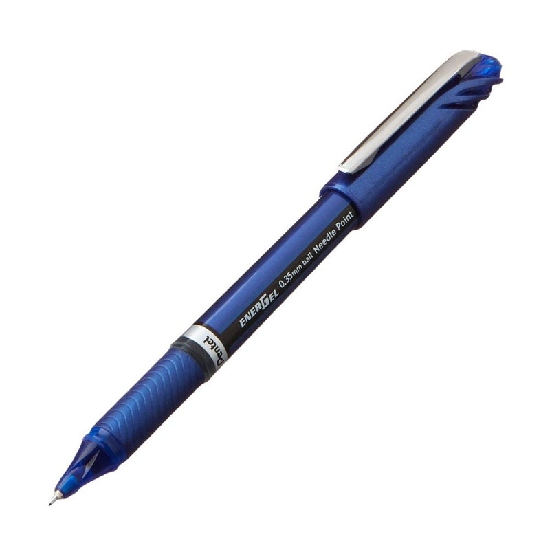 بنتل قلم حبر جاف Pentel Energel Euro، طرف إبرة 0.35 مم، حبر أزرق (BLN23-C) - Image 1